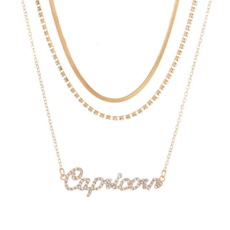 Multi-layer Diamond Necklace Necklace Zodiac Constellation Necklace