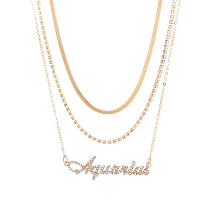 Multi-layer Diamond Necklace Necklace Zodiac Constellation Necklace