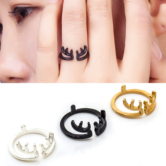 Fashion Creative Animal Ring Antler Ring