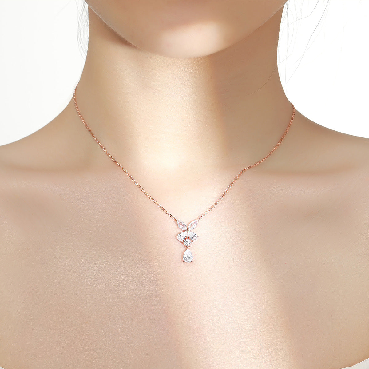 Necklace Women's All-match Sterling Silver Design Zircon